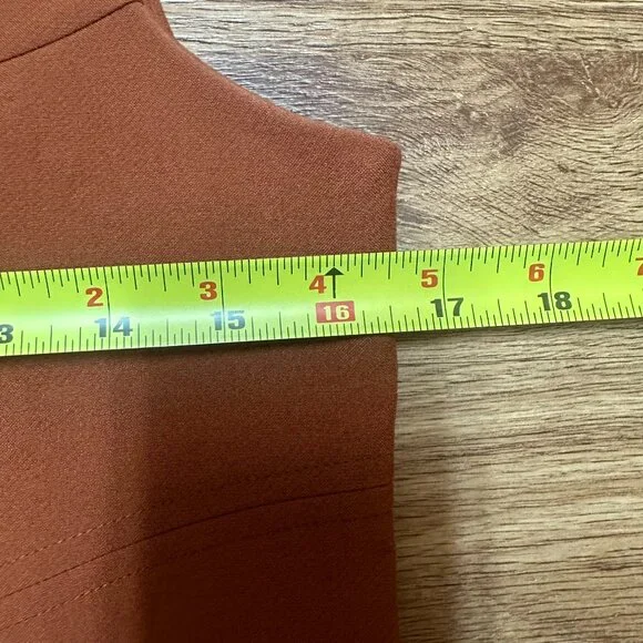 Simply Noelle - Women's Rust Orange High Neckline Sleeveless Dress - Size XS - Picture 7 of 7